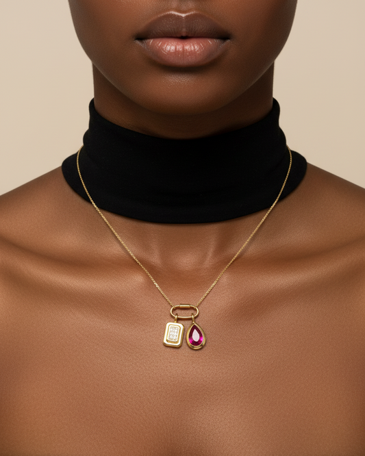 BONDED DUO CHARM NECKLACE