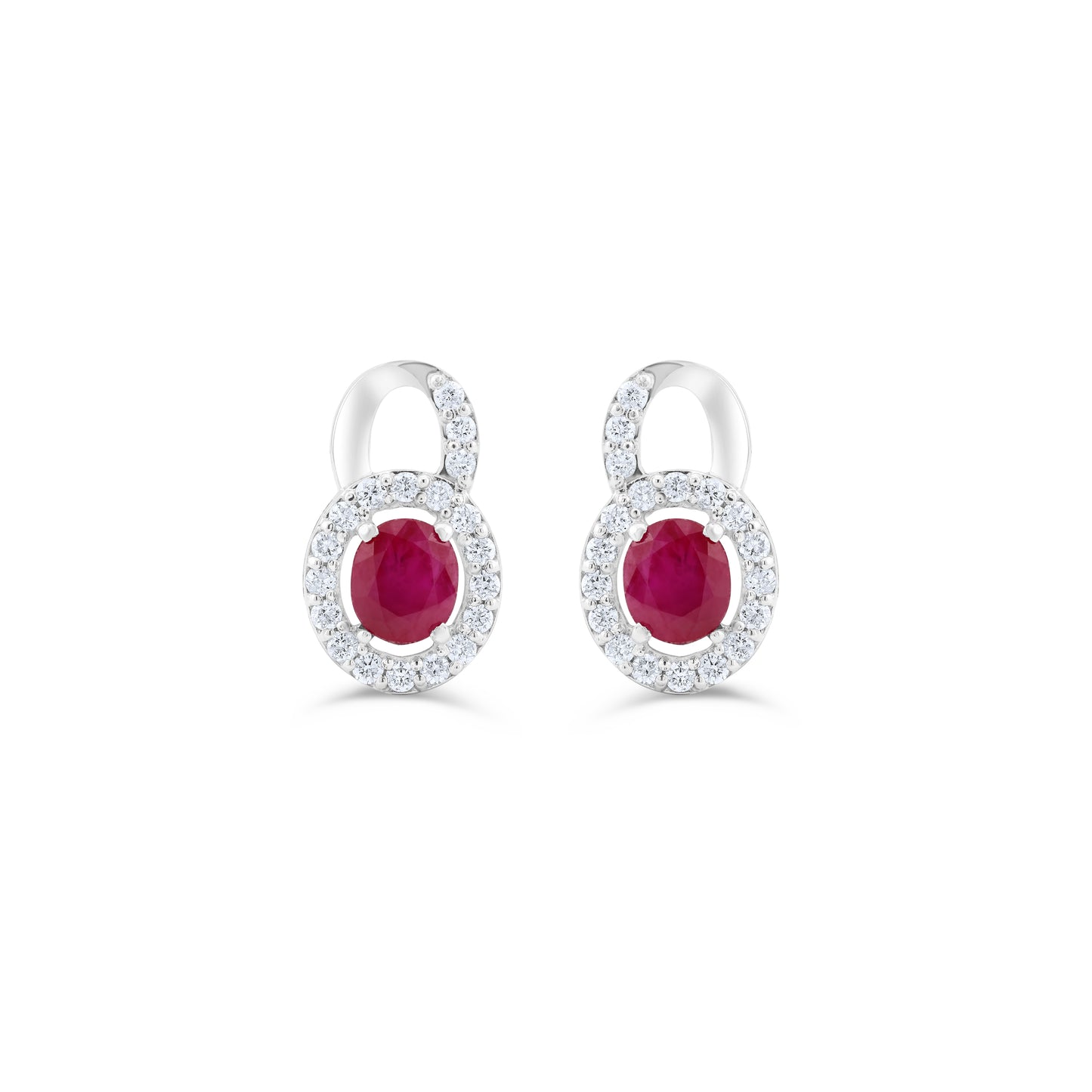 TIMELESS CRIMSON – RUBY AND WHITE GOLD EARRINGS