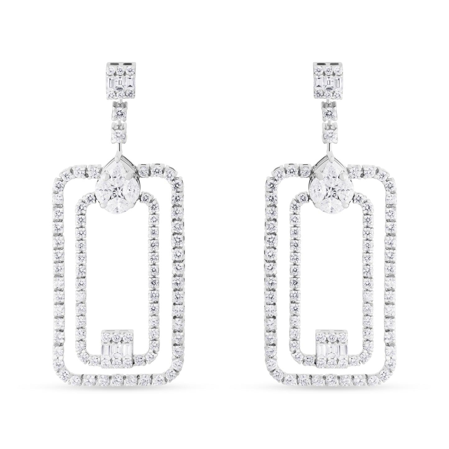 SQUARE WHITE EARRING