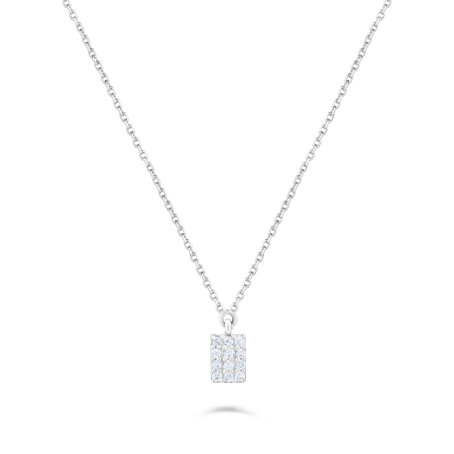 Elegant Fancy Diamond Pendant Necklace in White Gold Chain