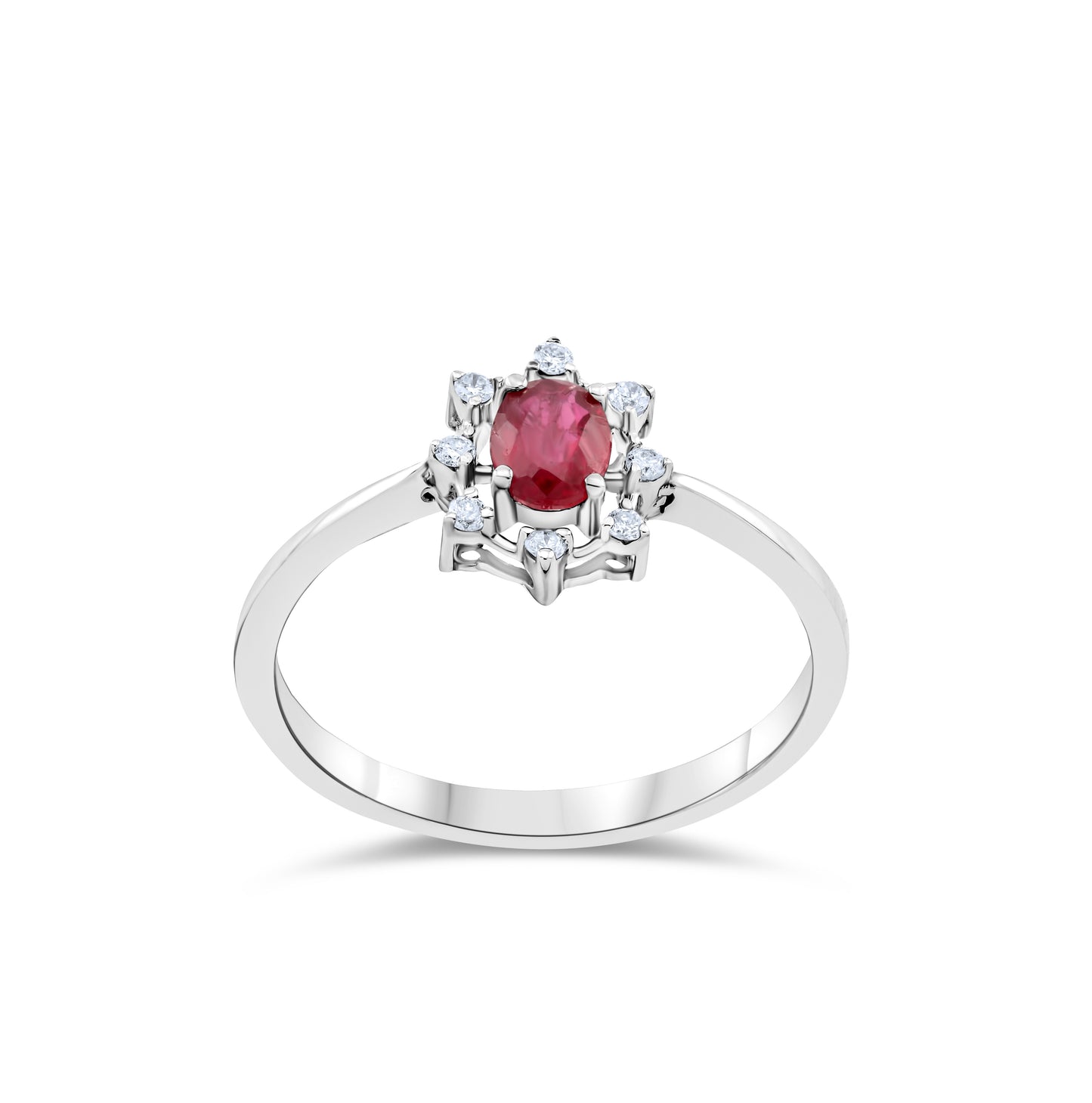 Crown Jewel Ruby Fancy Diamond and White Gold Ring