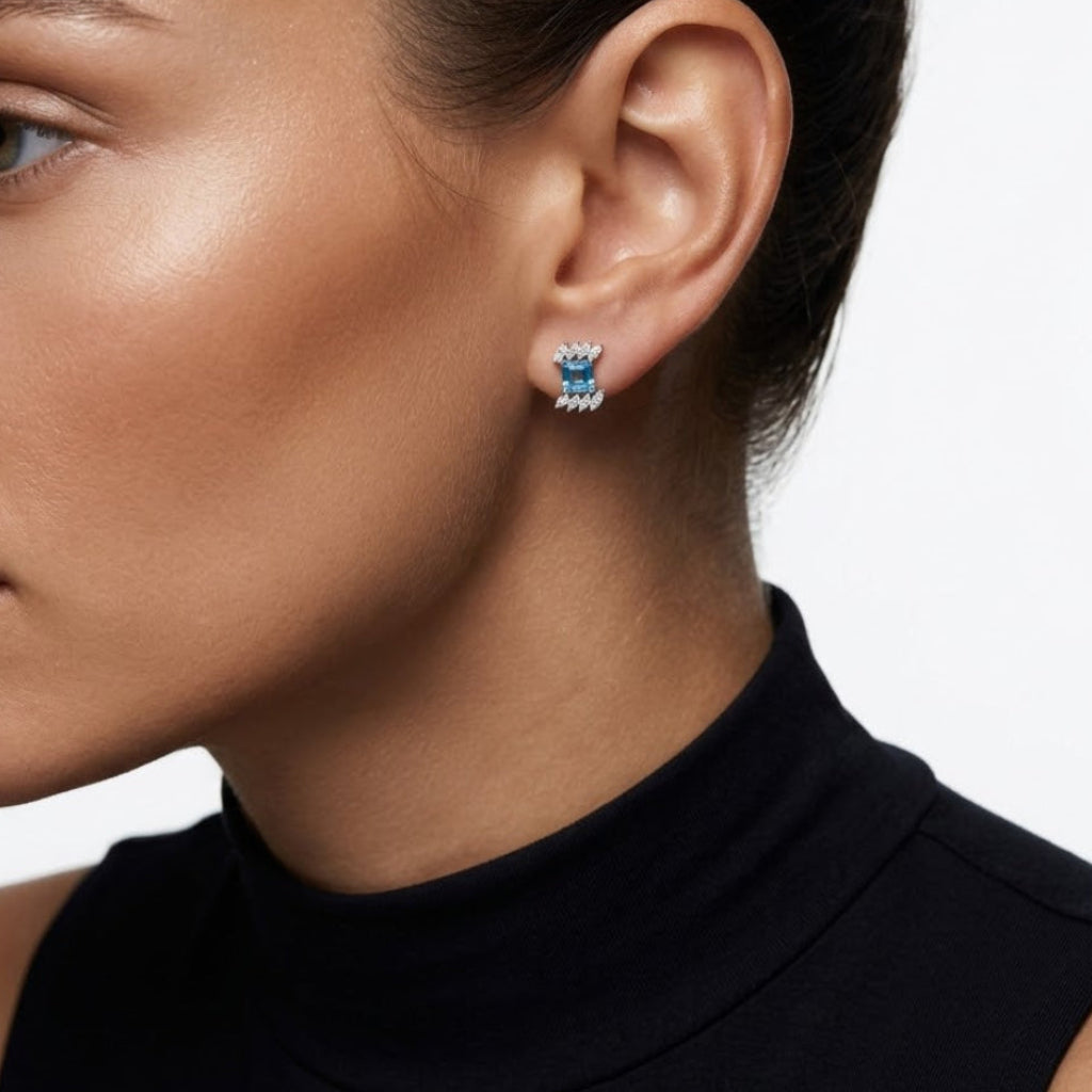 BLUE TOPEZ LUMINE EARRING