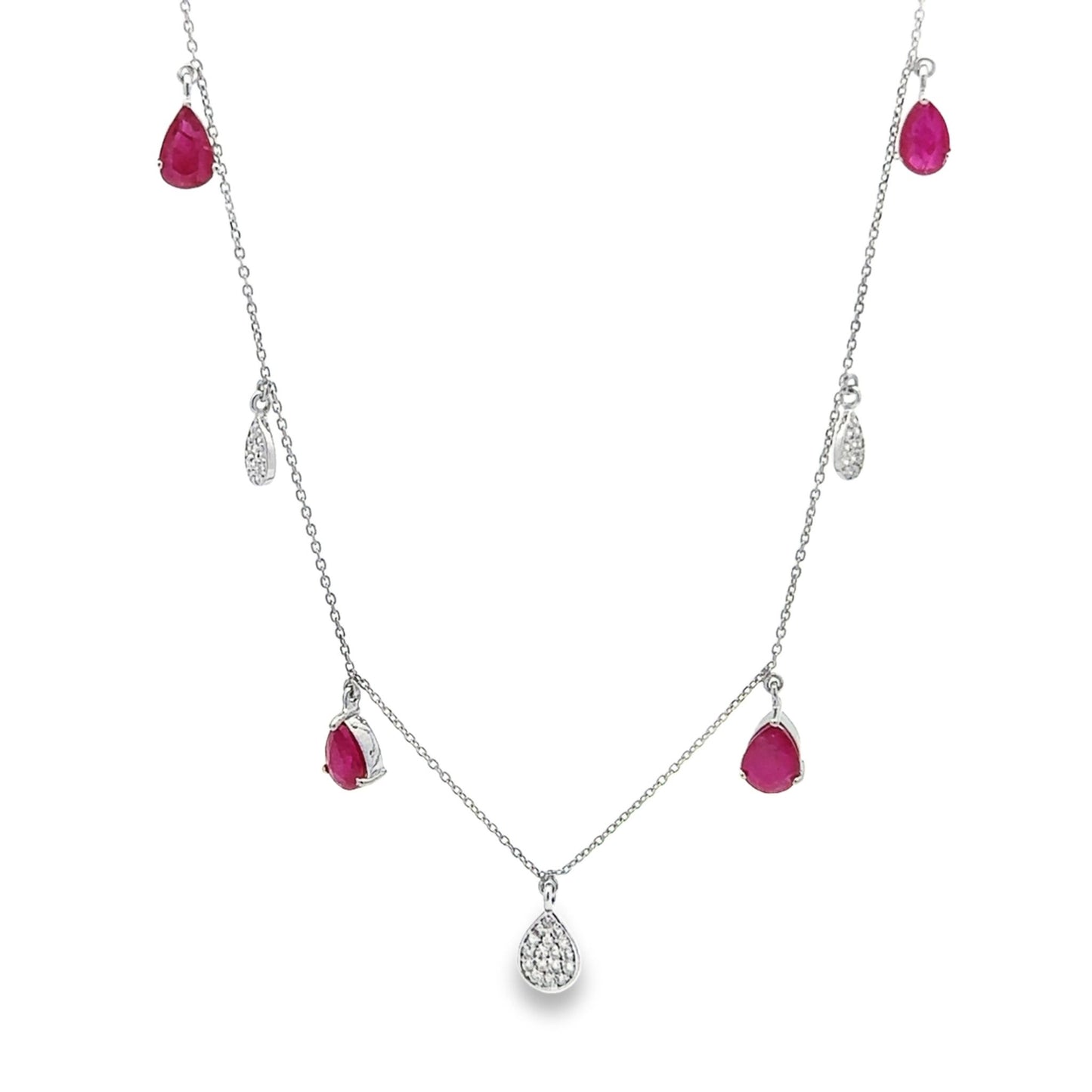 PEAR SHAPED RUBY DIAMOND NECKLACE