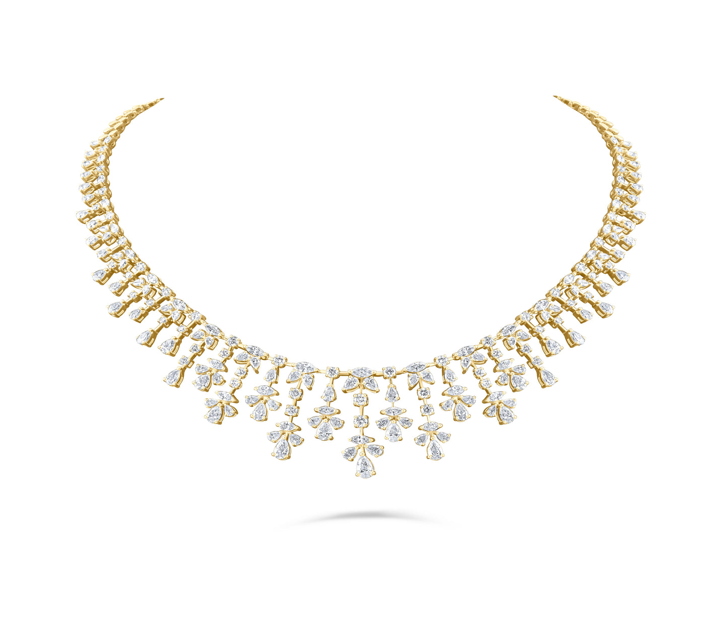 VELOURA FANCY FLOWER GOLD NECKLACE