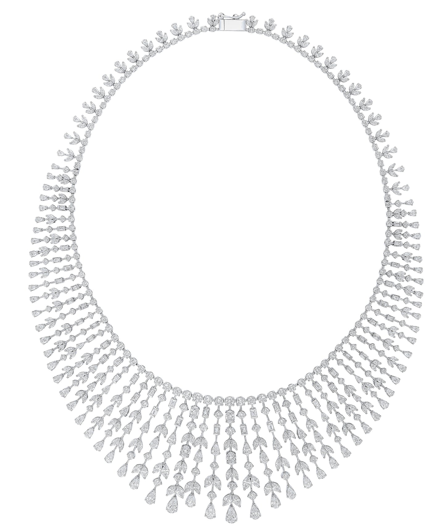 VELOURA FANCY ROUND WHITE GOLD NECKLACE
