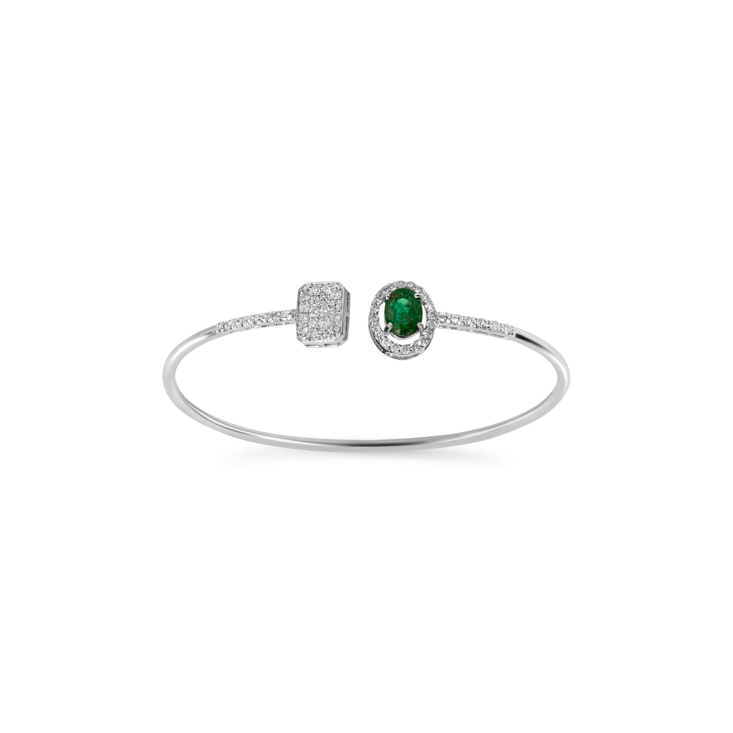 AURA EMERALD BRILLIANT WHITE GOLD BANGLE