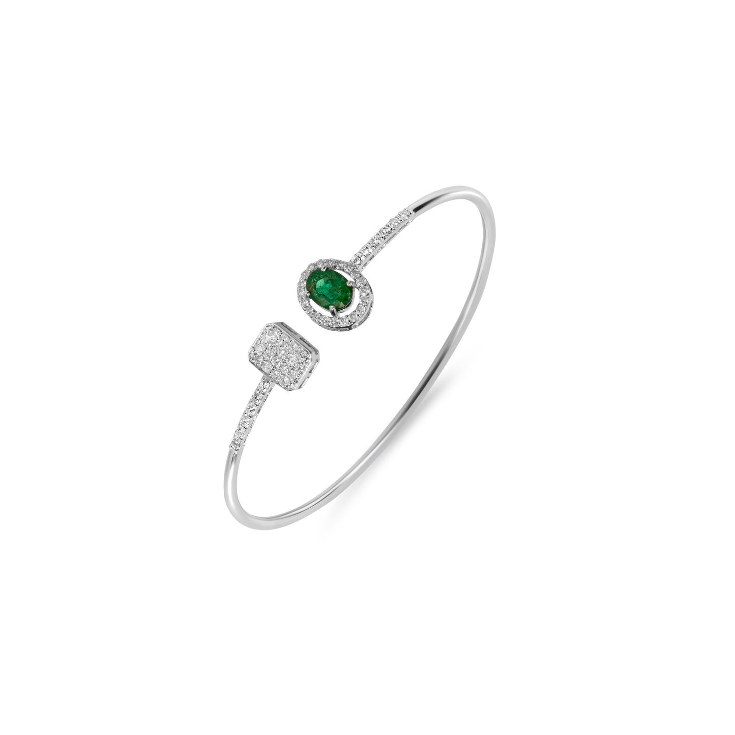 AURA EMERALD BRILLIANT WHITE GOLD BANGLE