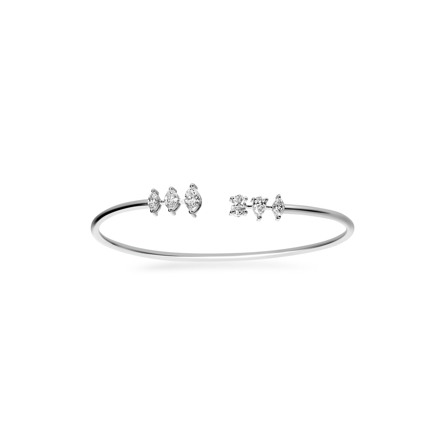 AURA FANCY DIAMOND BRILLIANT WHITE GOLD BANGLE