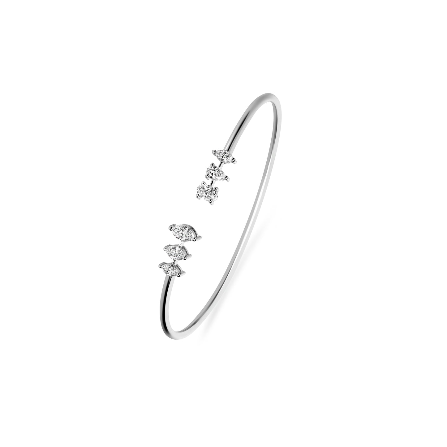 AURA FANCY DIAMOND BRILLIANT WHITE GOLD BANGLE