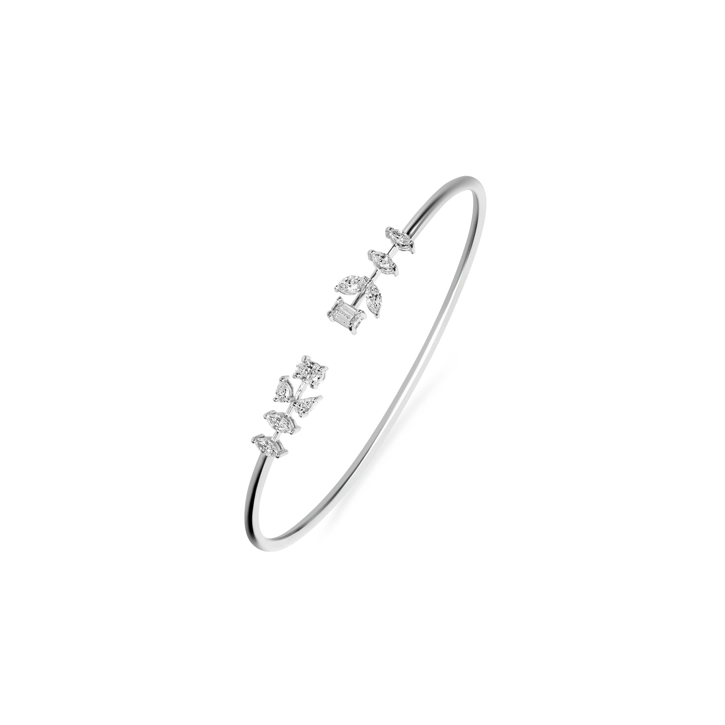 AURA FANCY DIAMOND WHITE GOLD BANGLE