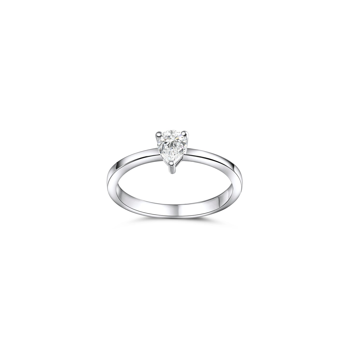 SPARKLING FANCY SOLITAIRE WHITE GOLD RING