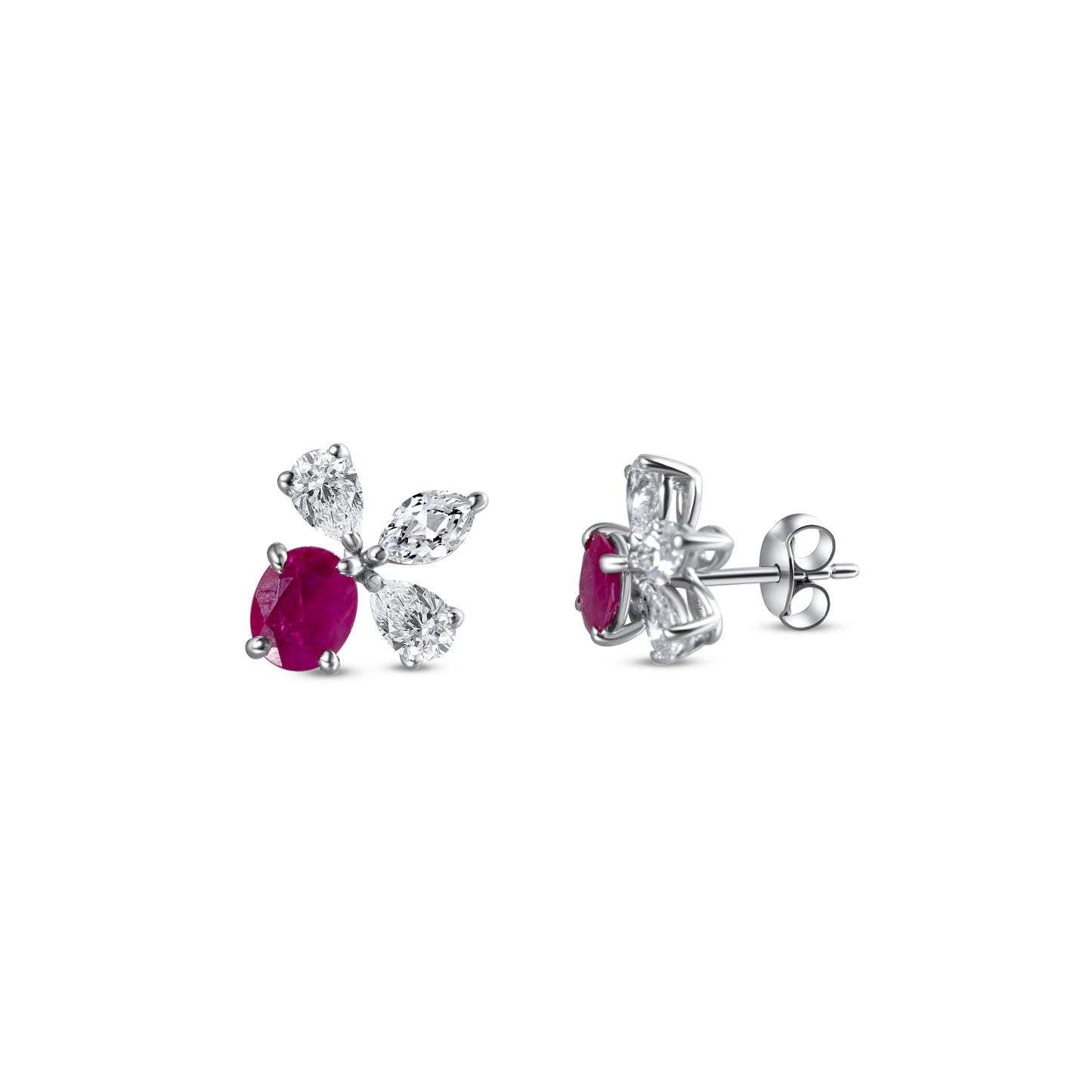 RUBY FANCY SOLITAIRE EARRINGS