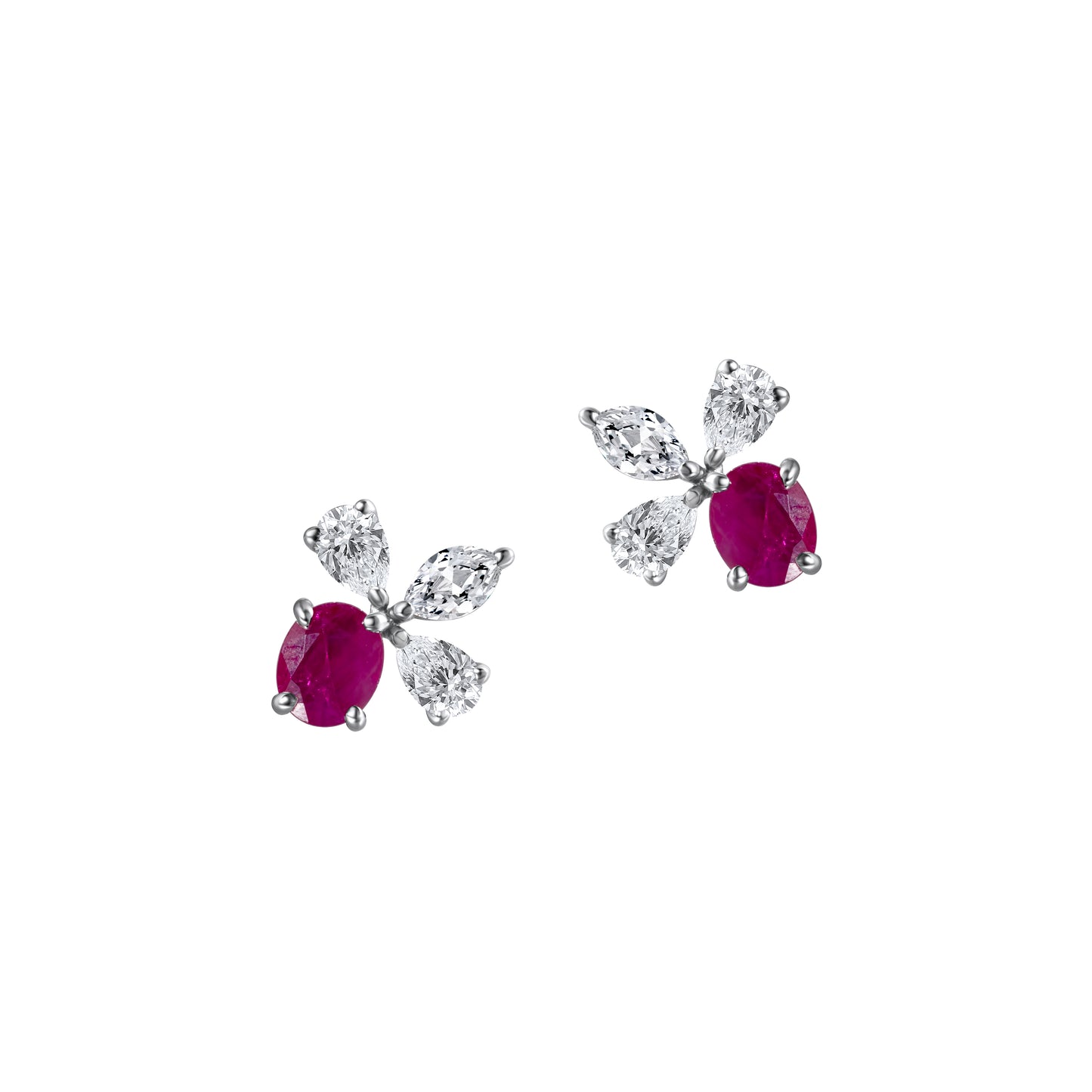 RUBY FANCY SOLITAIRE EARRINGS