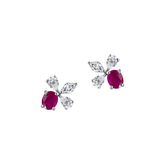 RUBY SOLITAIRE EARRINGS
