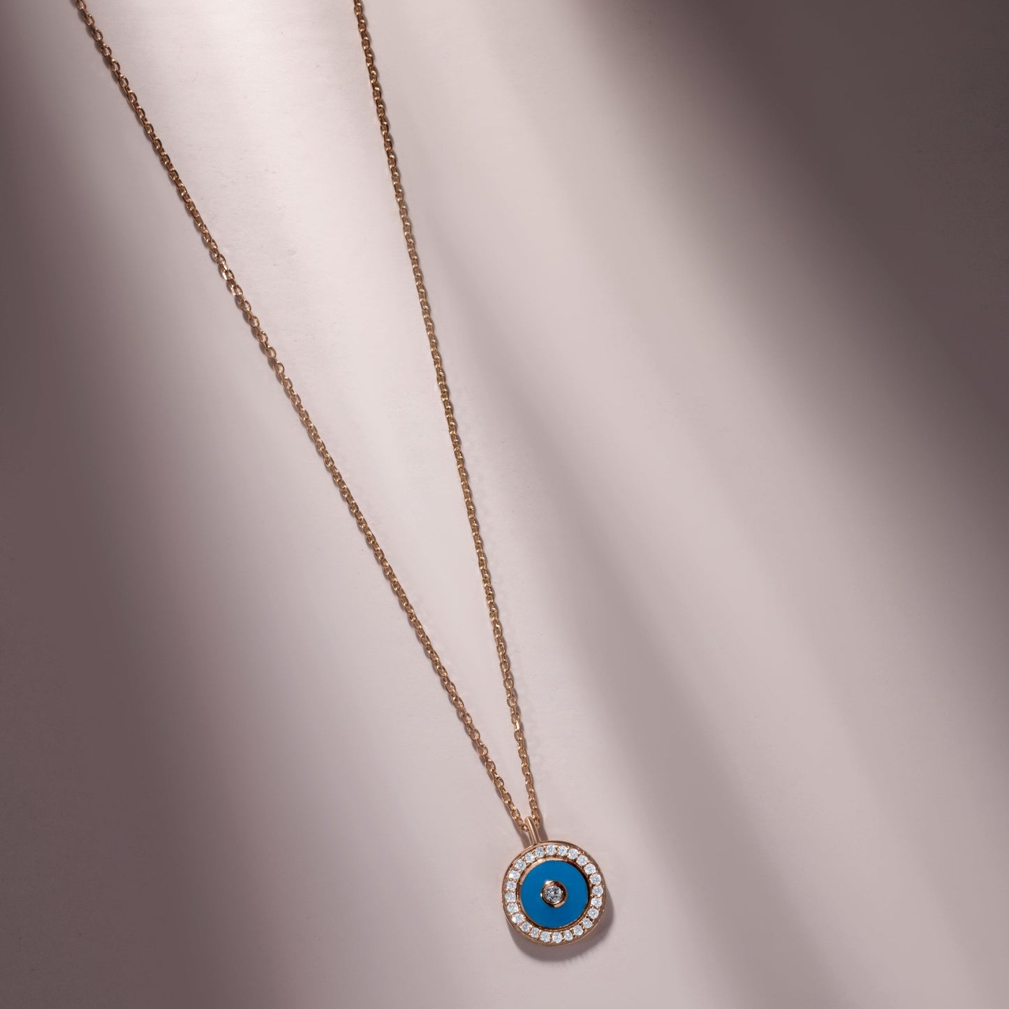 SPARKLING EVIL GOLD NECKLACE
