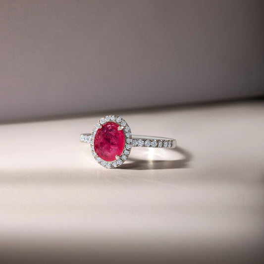RUBY HALO ETERNA RING