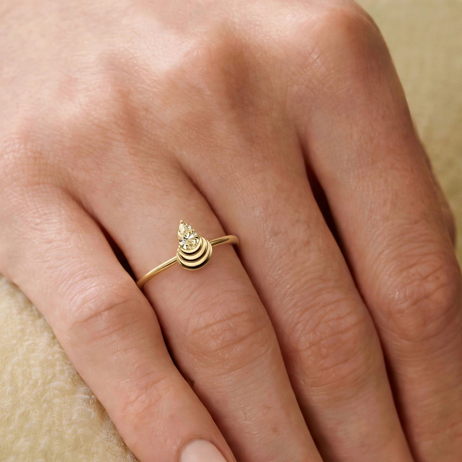 SERENE PEAR RING