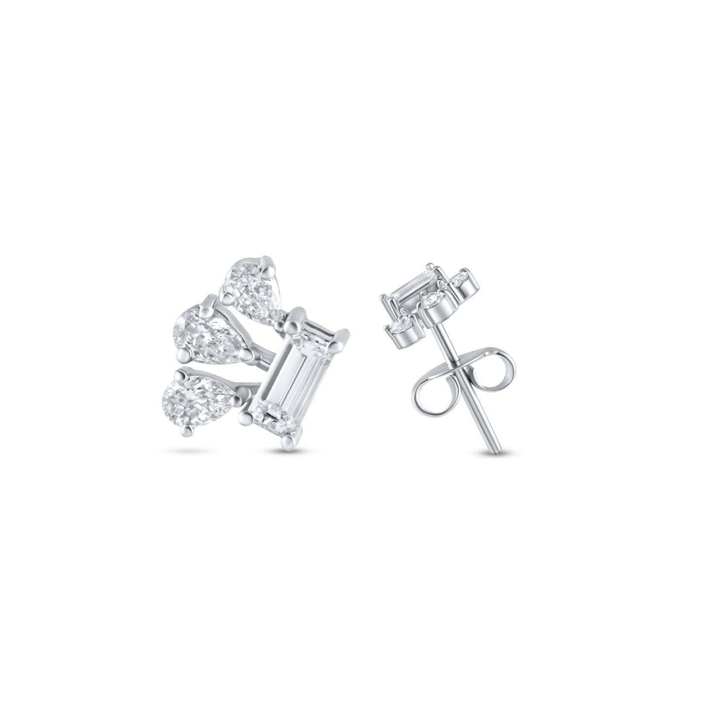 EMERALD CUT SPARKLE EARRING STUD