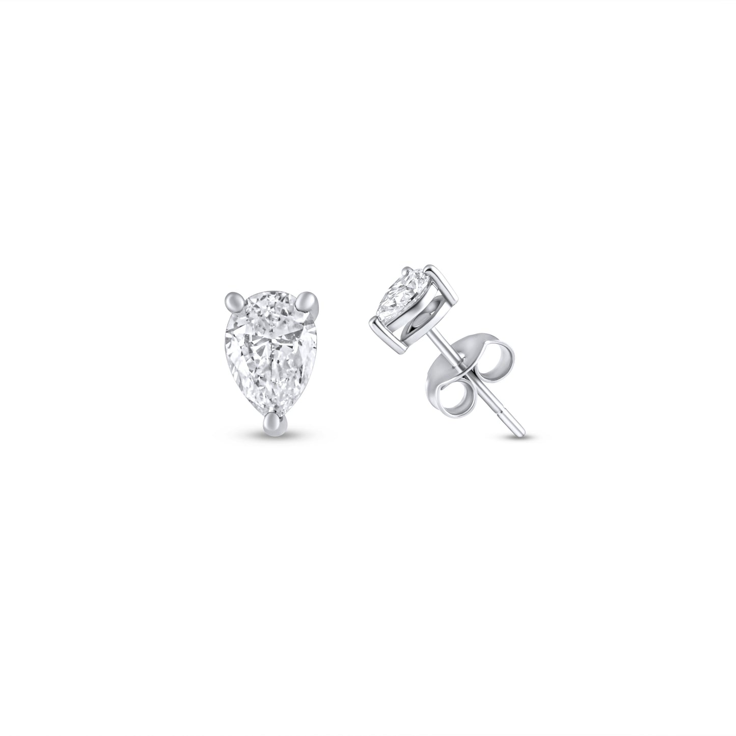 PEAR SOLITAIRE STUDS