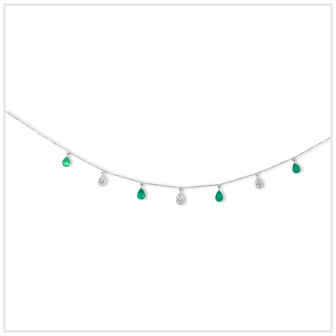 DIAMOND MICRO EMERALD PEAR CHOKER