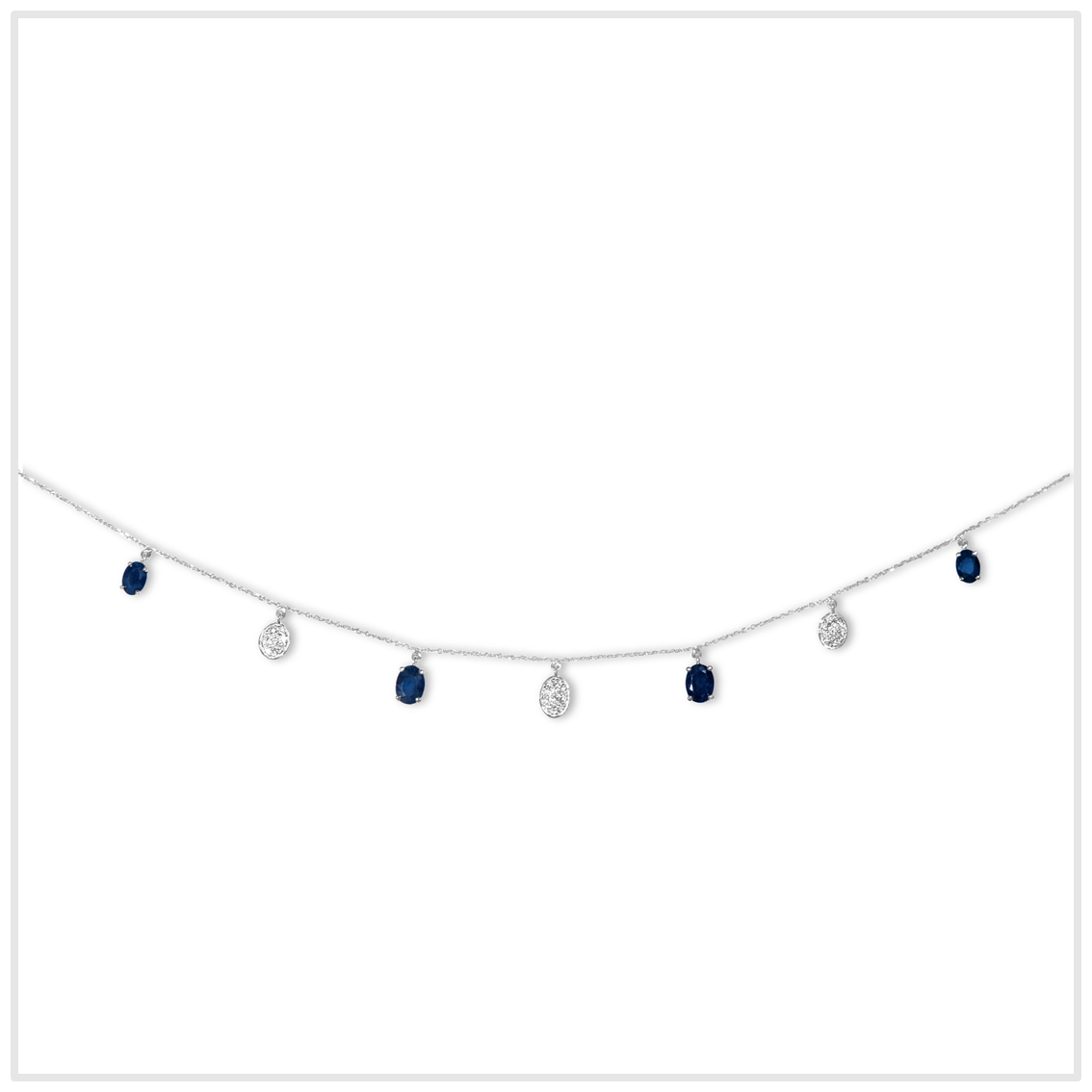DIAMOND PAVE SAPPHIRE OVAL CHOKER