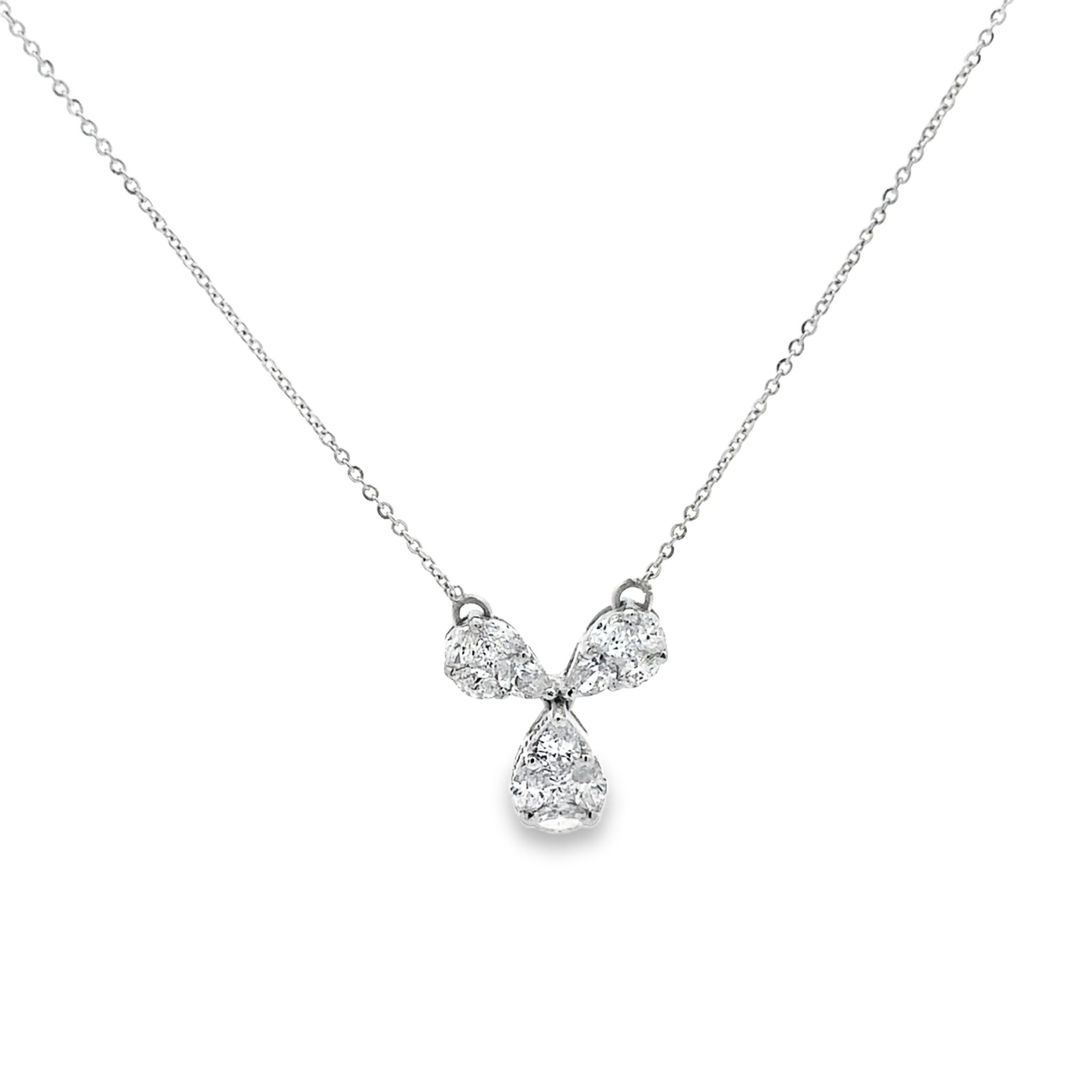 PEAR SOLITAIRE  NECKLACE