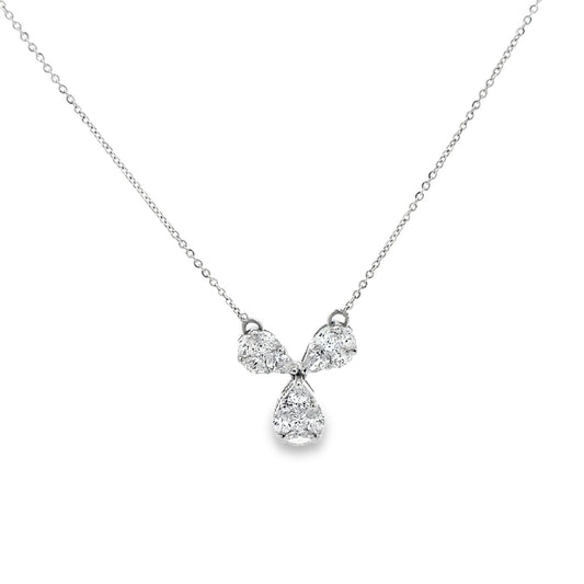 PEAR SOLITAIRE FANCY NECKLACE