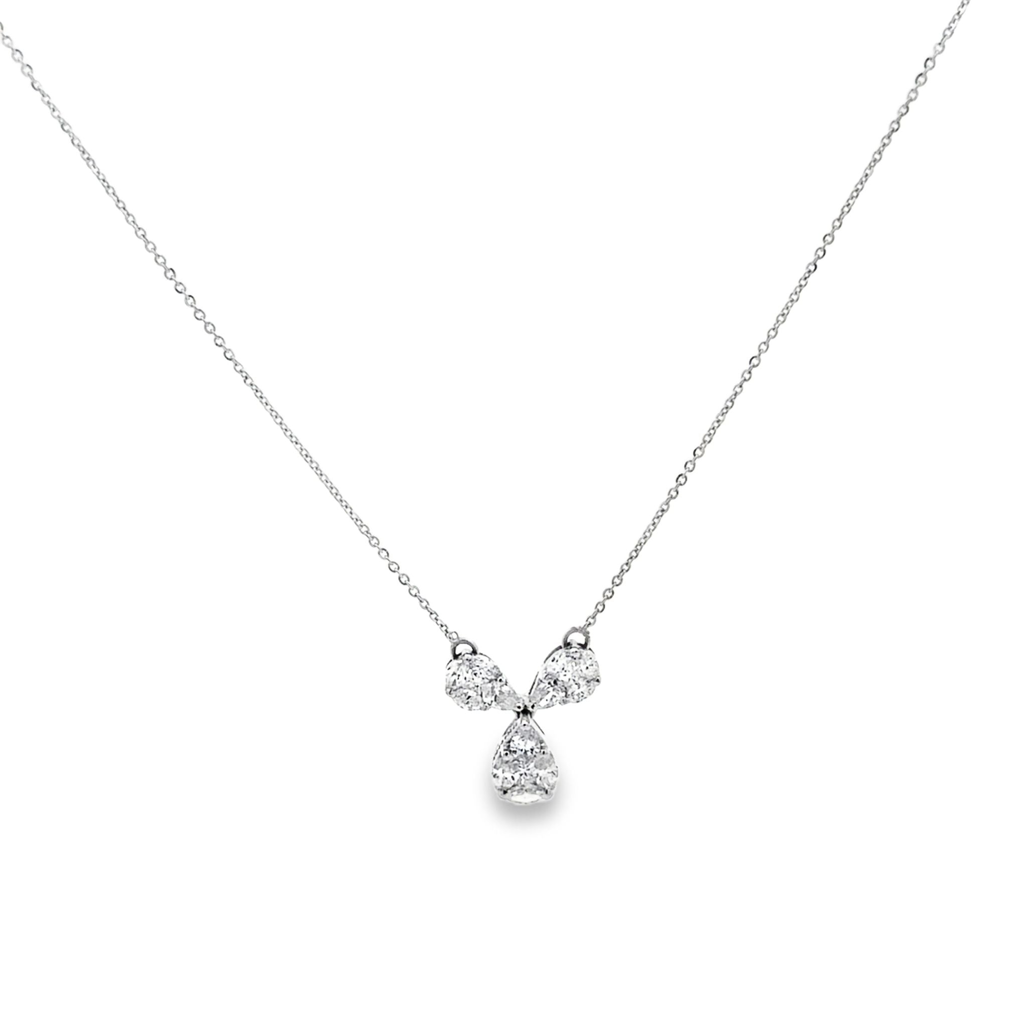 PEAR SOLITAIRE  NECKLACE