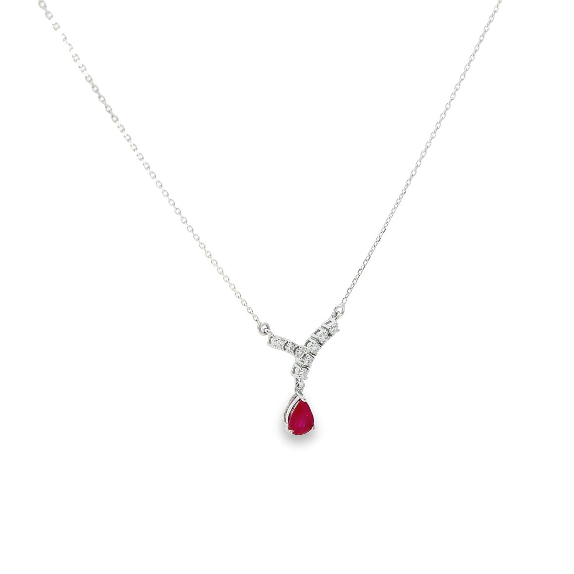 Ruby Brillaint white diamond necklace