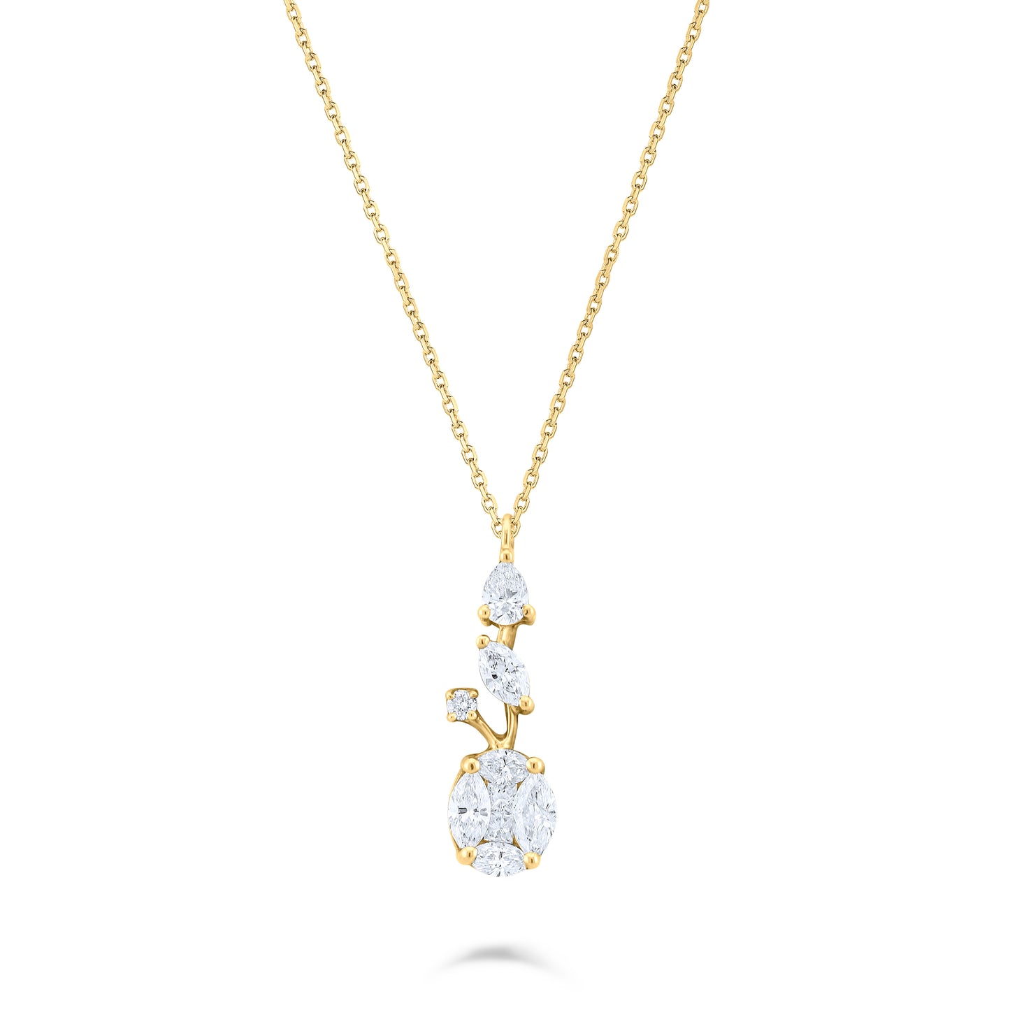 BOLD BEAM GOLD PENDANT CHAIN