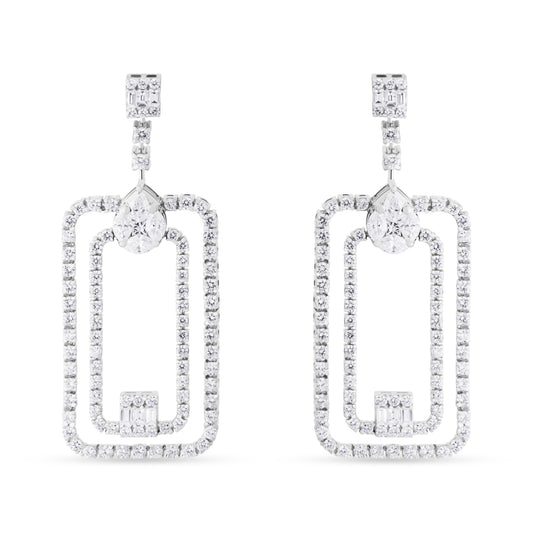 SQUARE WHITE EARRING