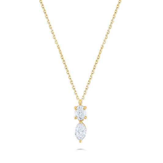 MOONLIT SOLITAIRE AURORA NECKLACE