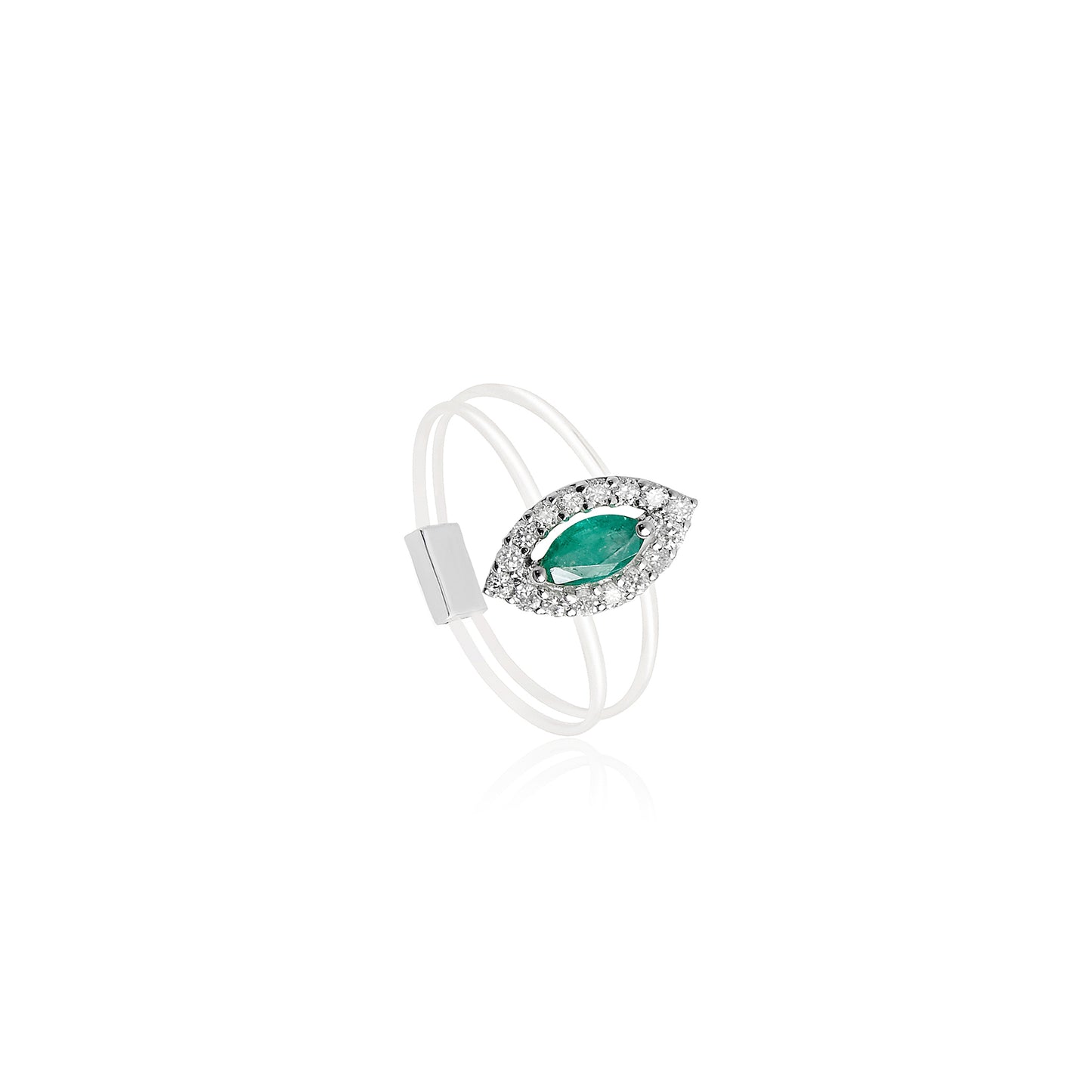 SPARKLE OVAL CUT EMERALD RING