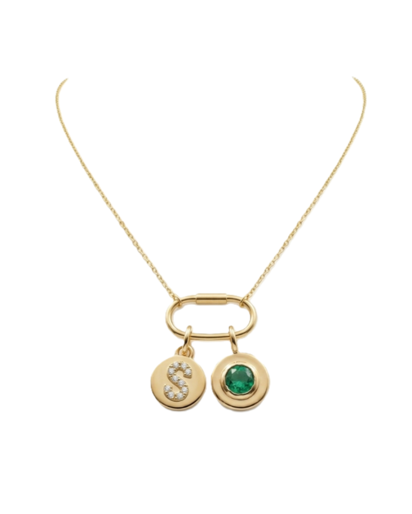 EMERALD DUO CHARM NECKLACE