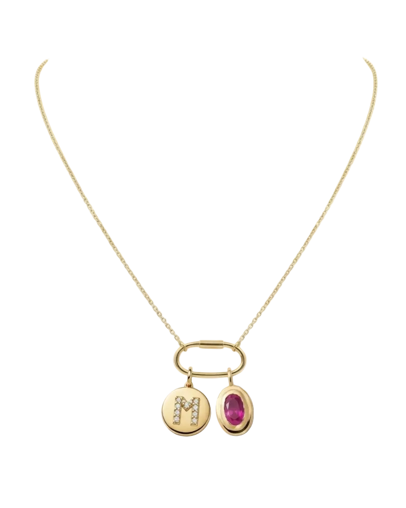 RUBY DUO CHARM NECKLACE