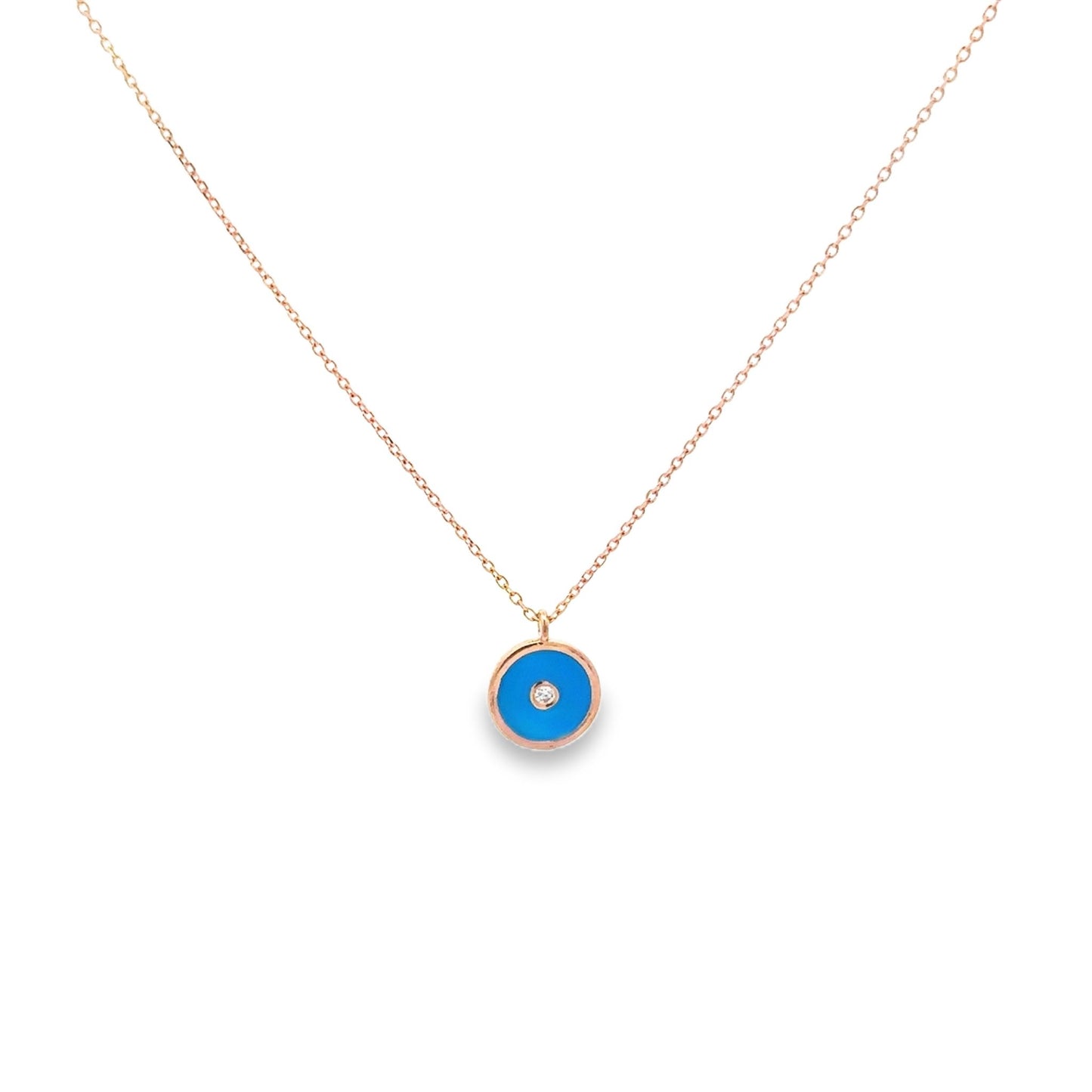 SPARKLING EVIL EYE YELLOW GOLD PENDANT