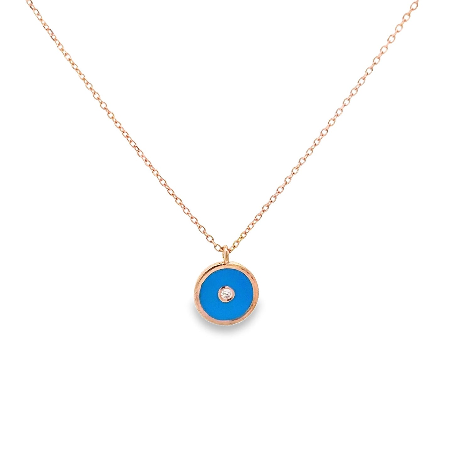 SPARKLING EVIL EYE YELLOW GOLD PENDANT