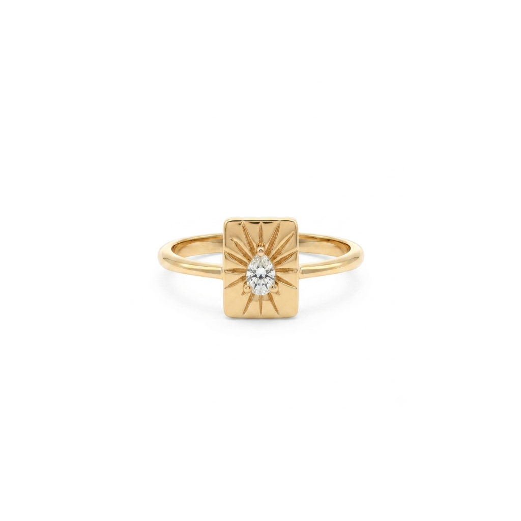 SQUARE PEAR RING