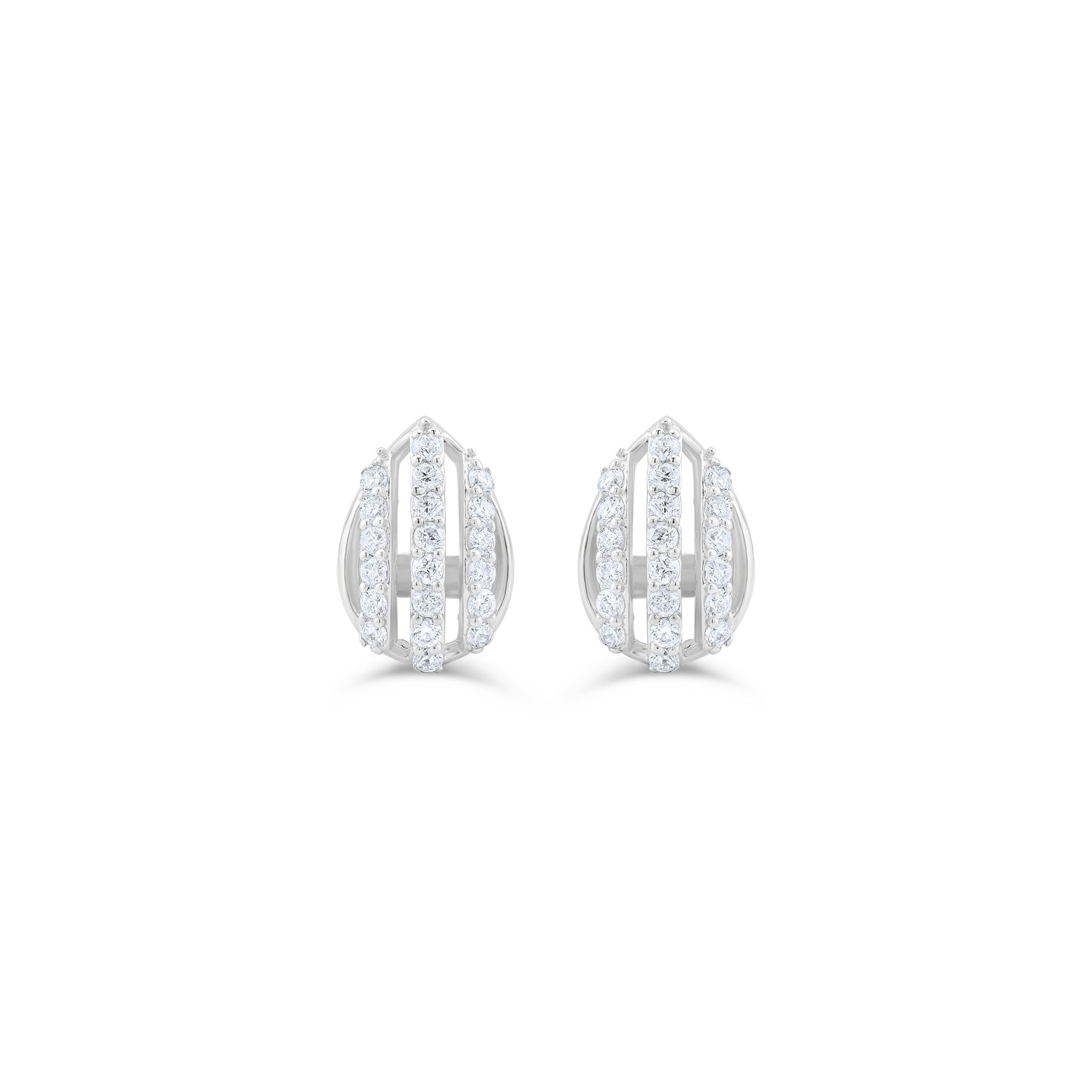 FROSTED ELEGANCE WHITE GOLD EARRINGS