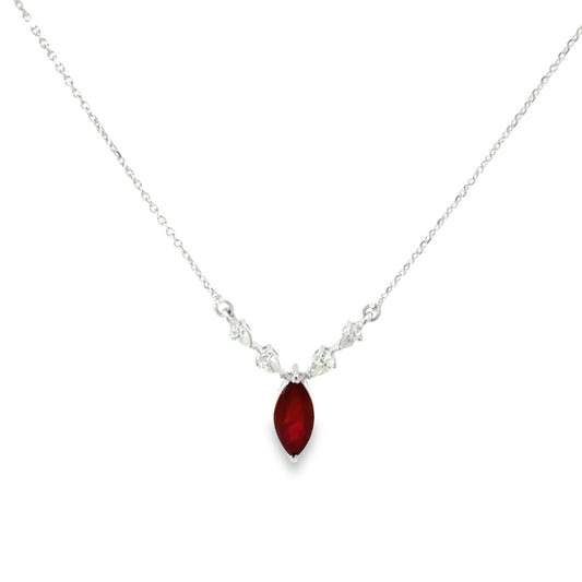 Ruby fancy mix white diamond neclace