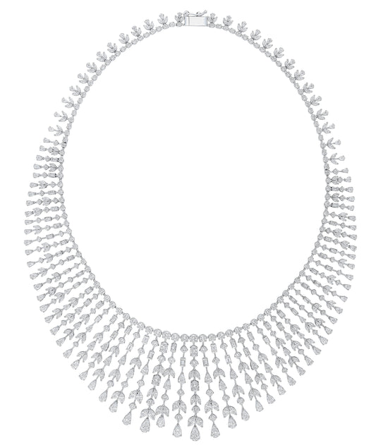 VELOURA FANCY ROUND WHITE GOLD NECKLACE