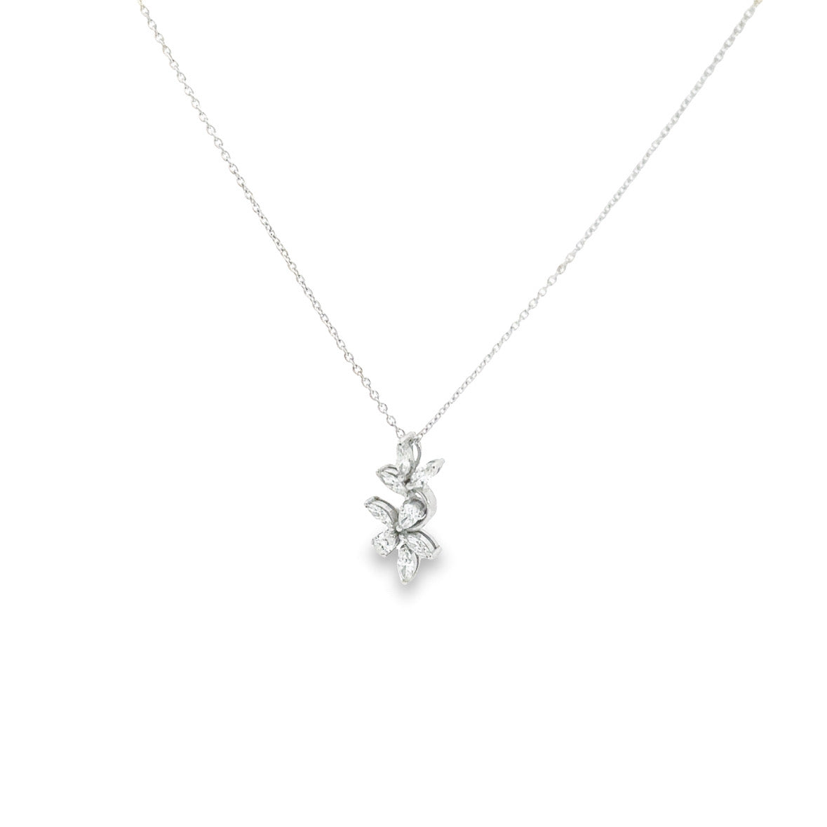 Fancy sparkle mix big white diamond necklace