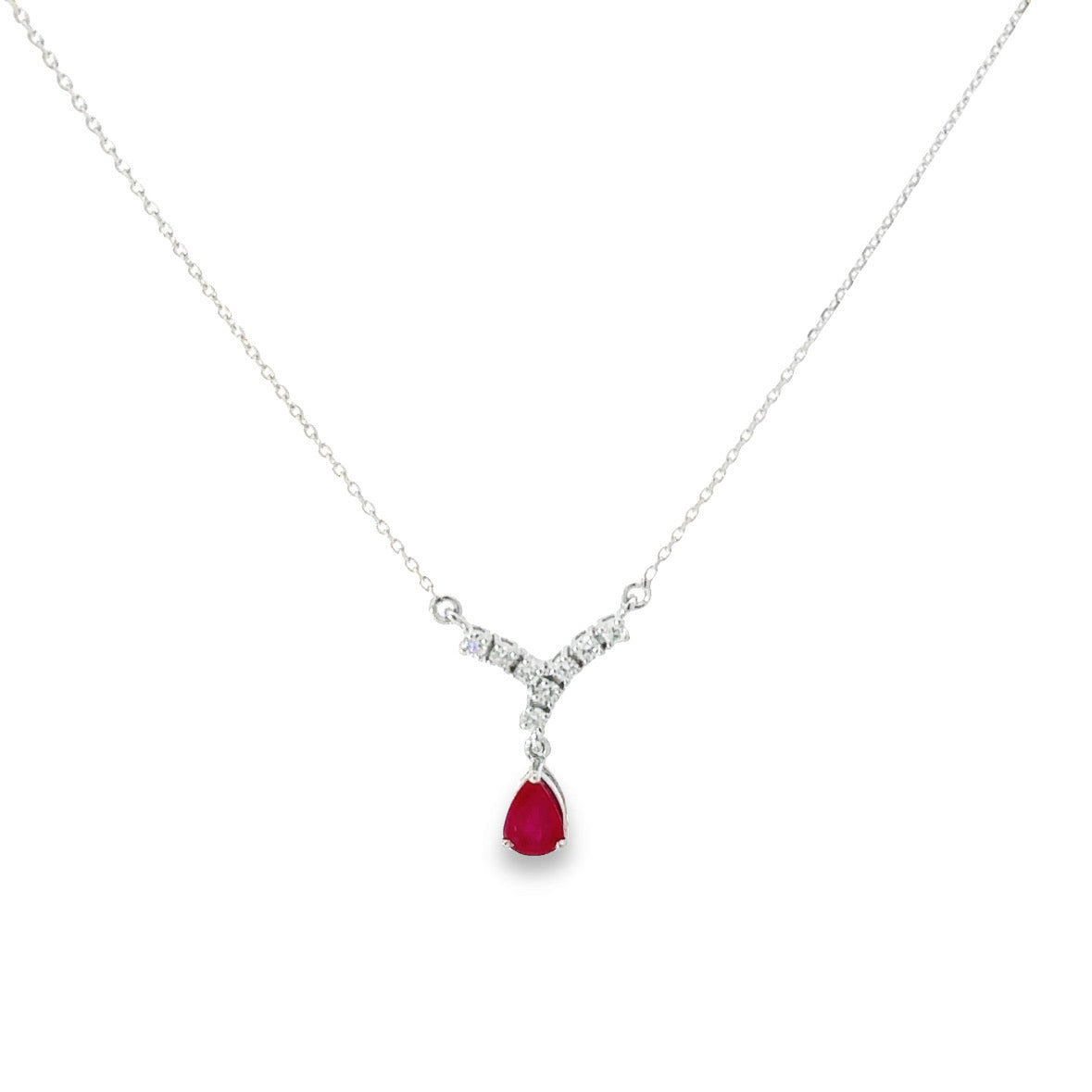Ruby Brillaint white diamond necklace