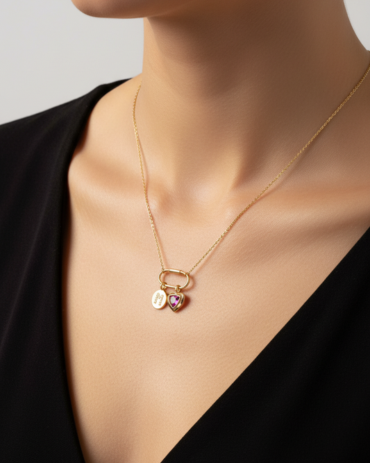 RUBY DUO CHARM NECKLACE