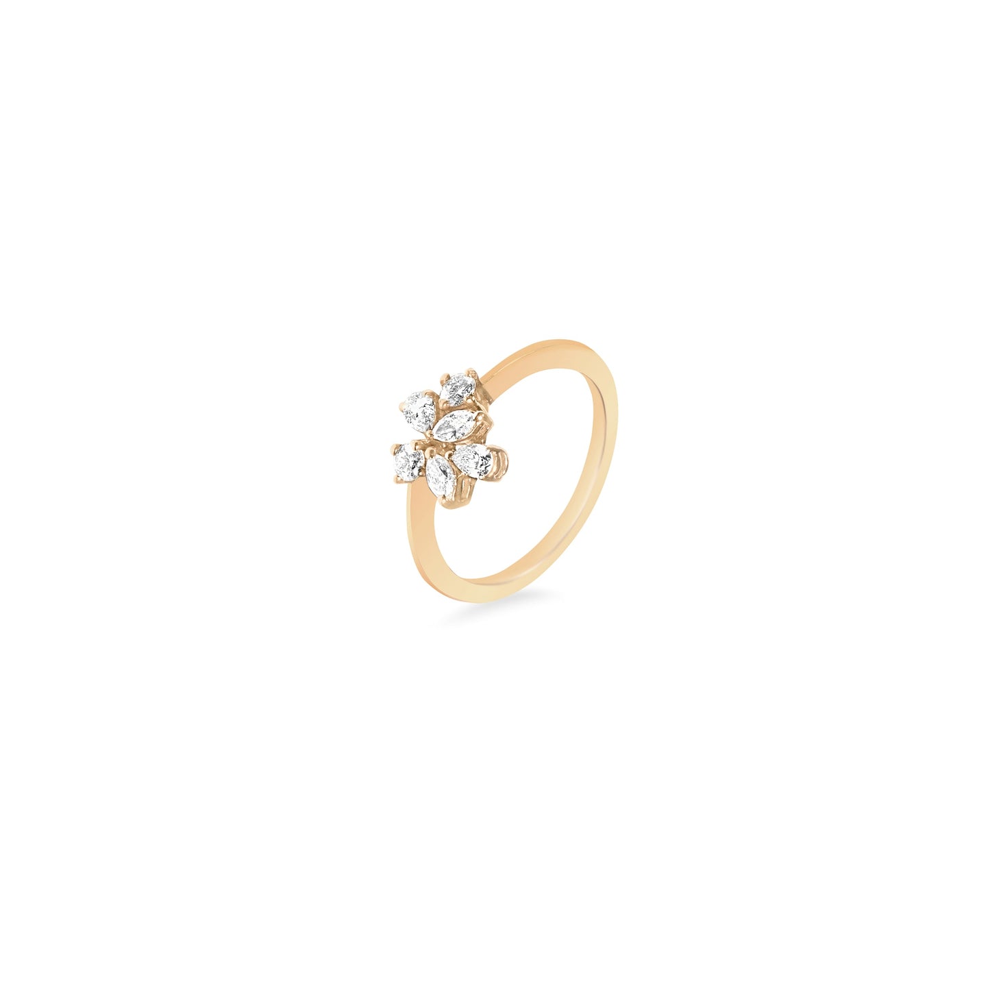 DAZZLING CLUSTER DIAMOND YELLOW GOLD RING