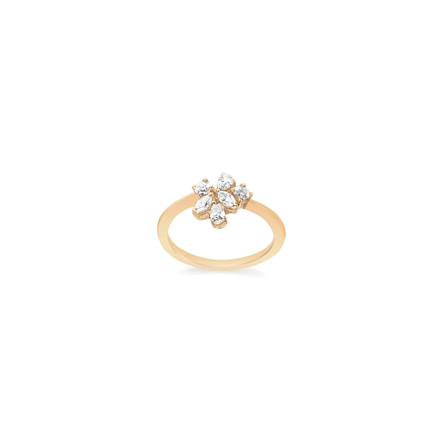 DAZZLING CLUSTER DIAMOND YELLOW GOLD RING