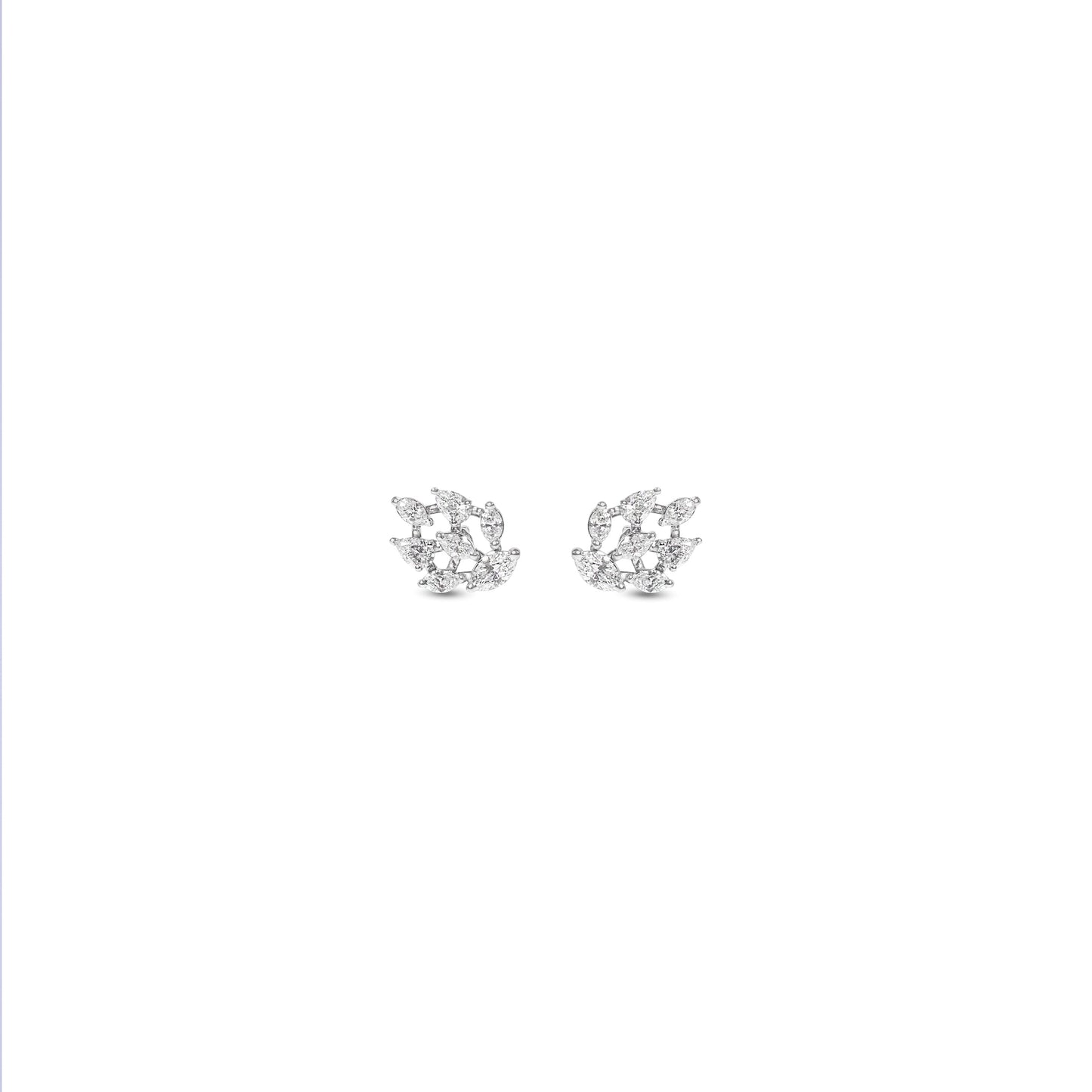 SPARKLING FANCY DIAMOND WHITE GOLD EARRING