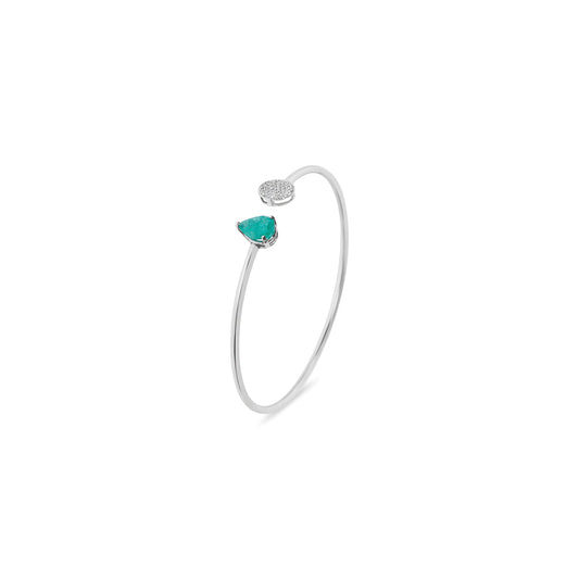 EMERALD WHITE GOLD BANGLE