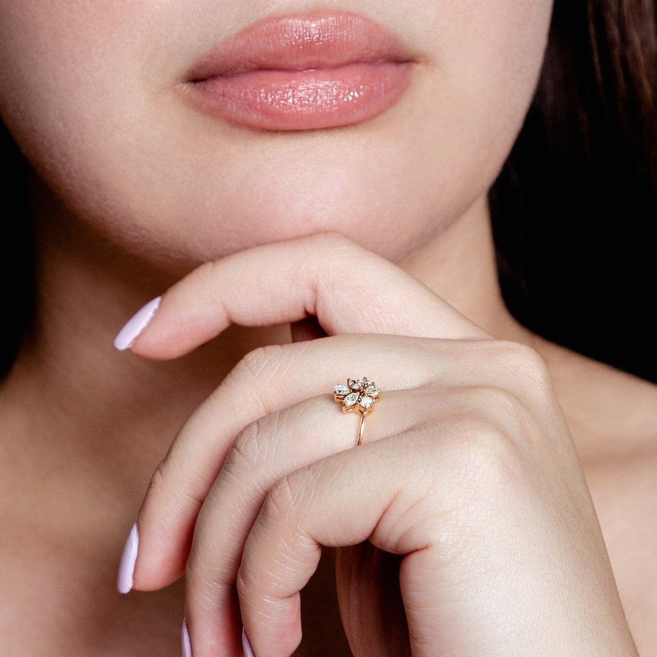 DAZZLING CLUSTER DIAMOND YELLOW GOLD RING