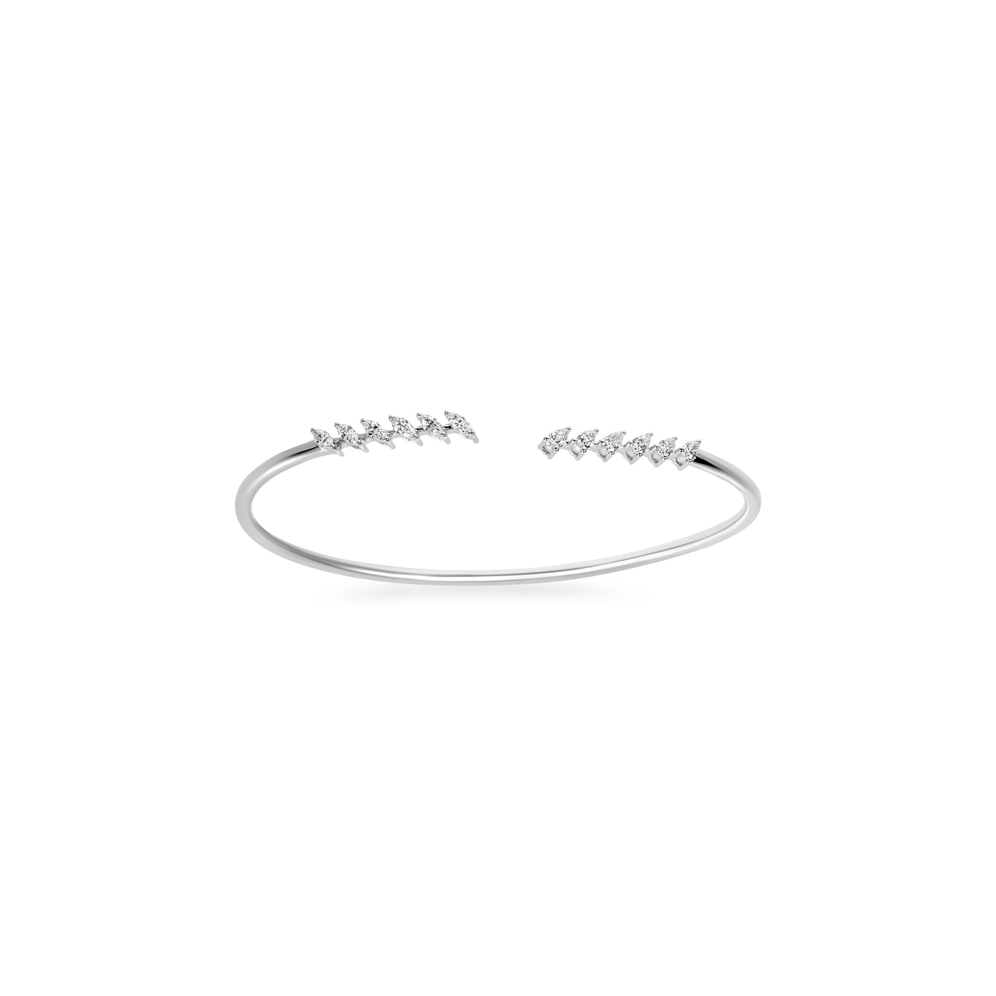 AURA PEAR DIAMOND WHITE GOLD BANGLE